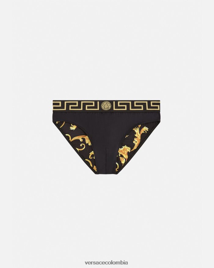 hombres braguitas de baño con borde de greca Versace negro 2RP40F1815 ropa interior y ropa de playa