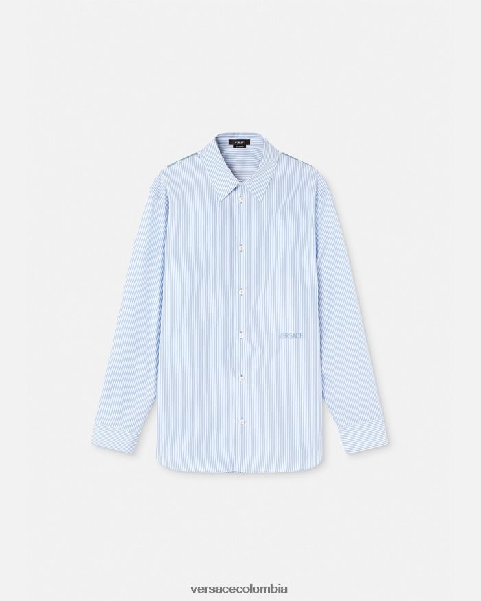 hombres camisa barroca a rayas con conchas marinas Versace imprimir 2RP40F1293 ropa