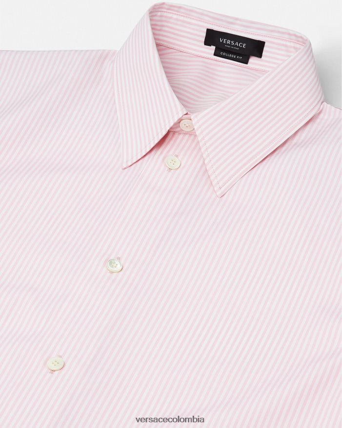 hombres camisa barroca a rayas con conchas marinas Versace imprimir 2RP40F1294 ropa