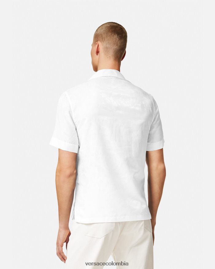 hombres camisa con silueta barroca Versace blanco 2RP40F1290 ropa