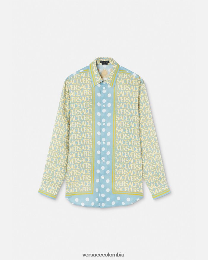 hombres camisa de lino por toda la prenda Versace imprimir 2RP40F1287 ropa