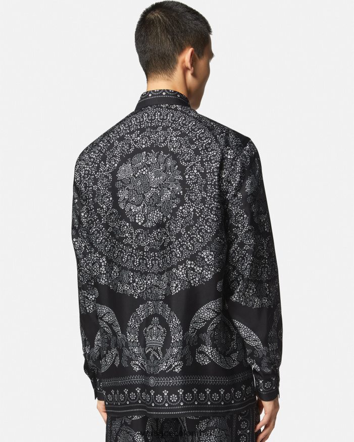 hombres camisa de seda con silueta barroca Versace imprimir 2RP40F1316 ropa