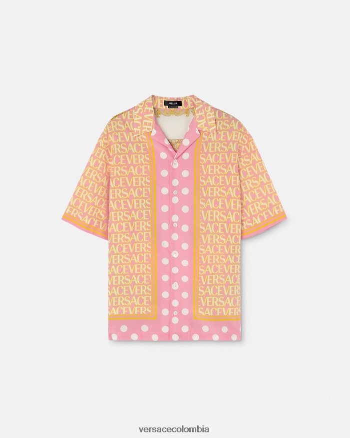 hombres camisa en mezcla de algodón Versace imprimir 2RP40F1288 ropa