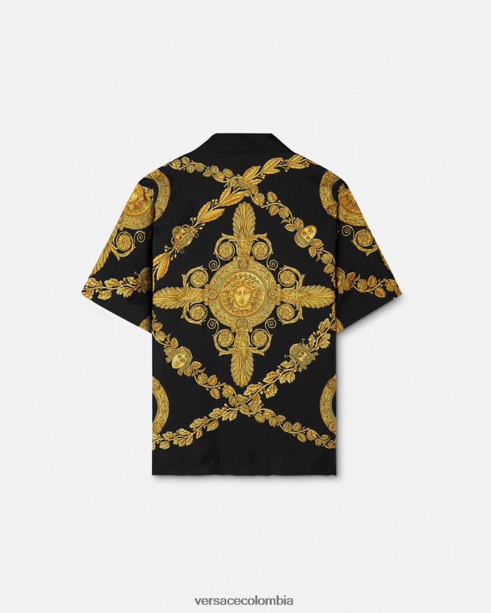 hombres camisa maschera barroca de seda Versace imprimir 2RP40F1311 ropa