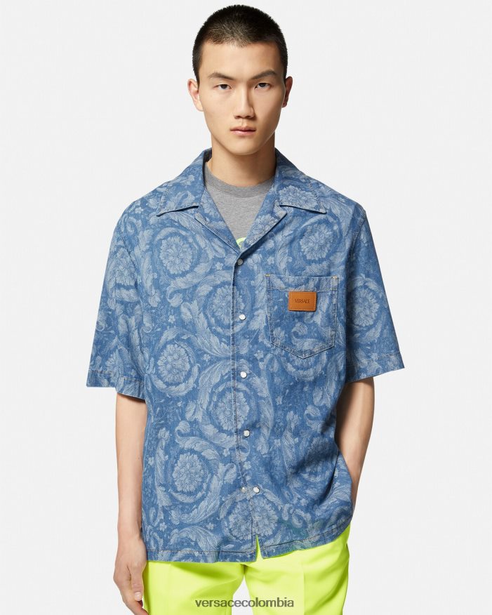 hombres camisa vaquera con silueta barroca Versace Plano 2RP40F1298 ropa