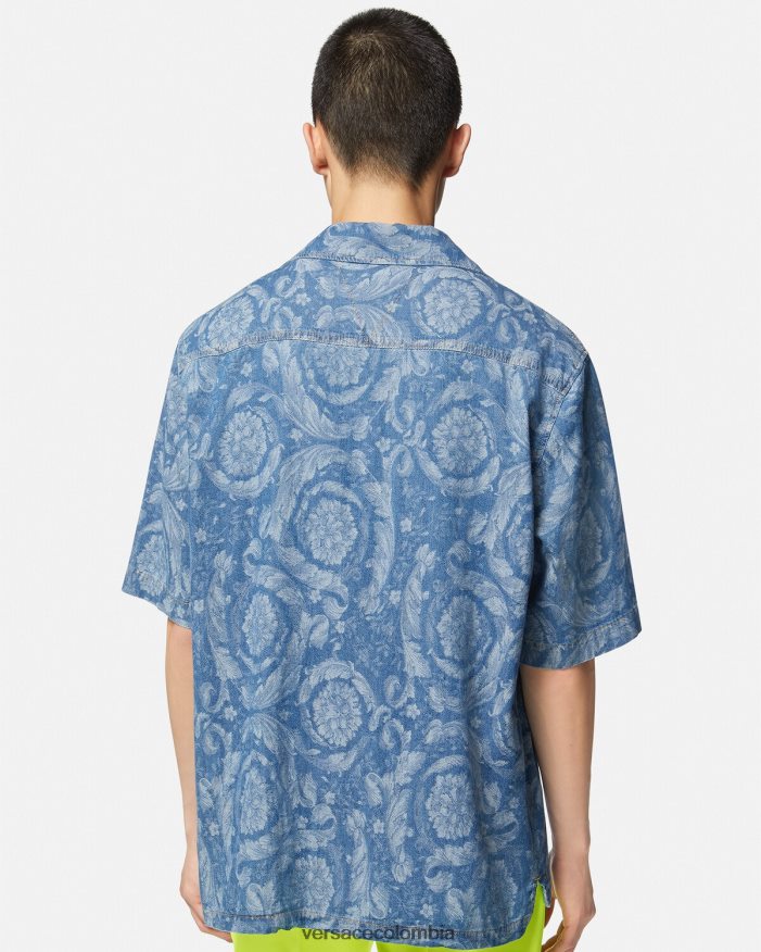 hombres camisa vaquera con silueta barroca Versace Plano 2RP40F1298 ropa
