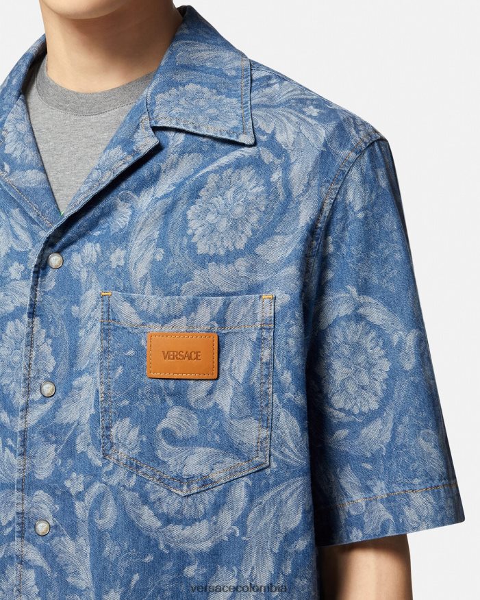 hombres camisa vaquera con silueta barroca Versace Plano 2RP40F1298 ropa