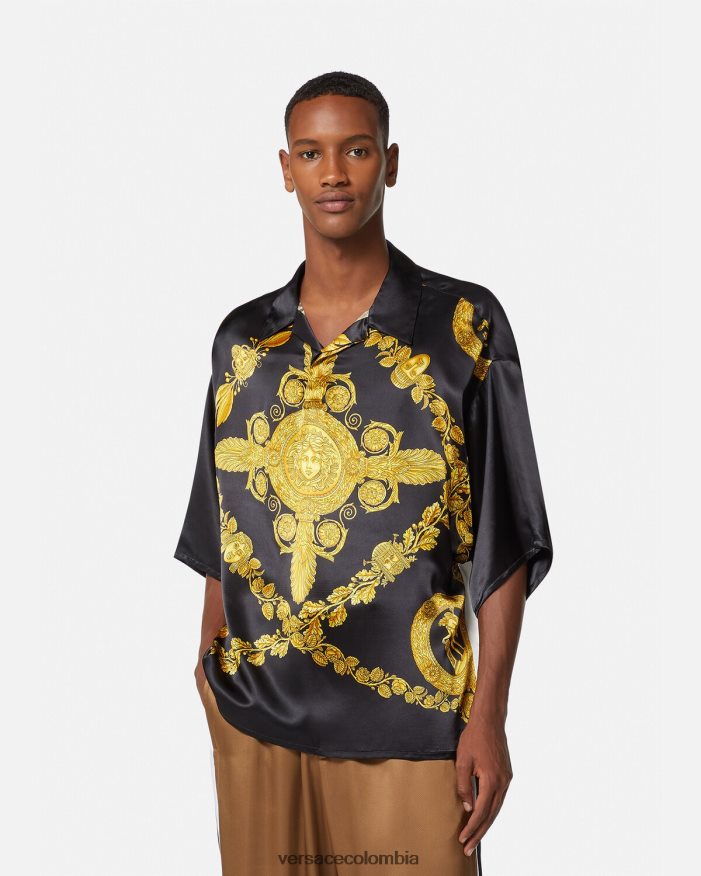 hombres polo maschera de satén barroco Versace imprimir 2RP40F1313 ropa