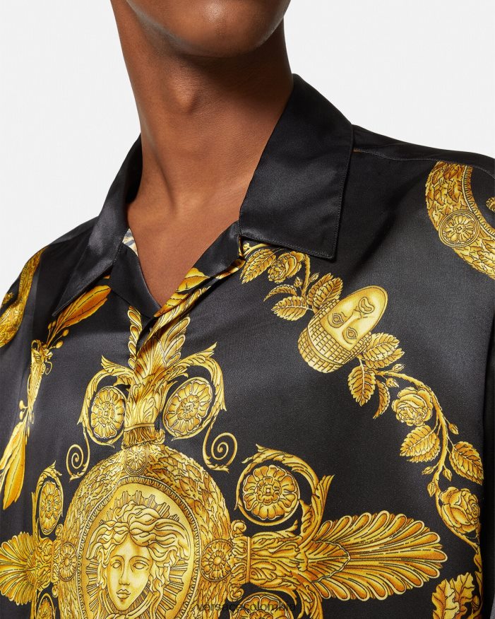 hombres polo maschera de satén barroco Versace imprimir 2RP40F1313 ropa
