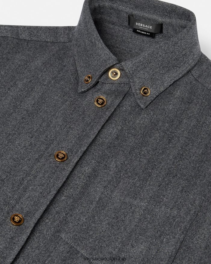 hombres sobrecamisa de cachemir con medusa Versace gris 2RP40F1302 ropa