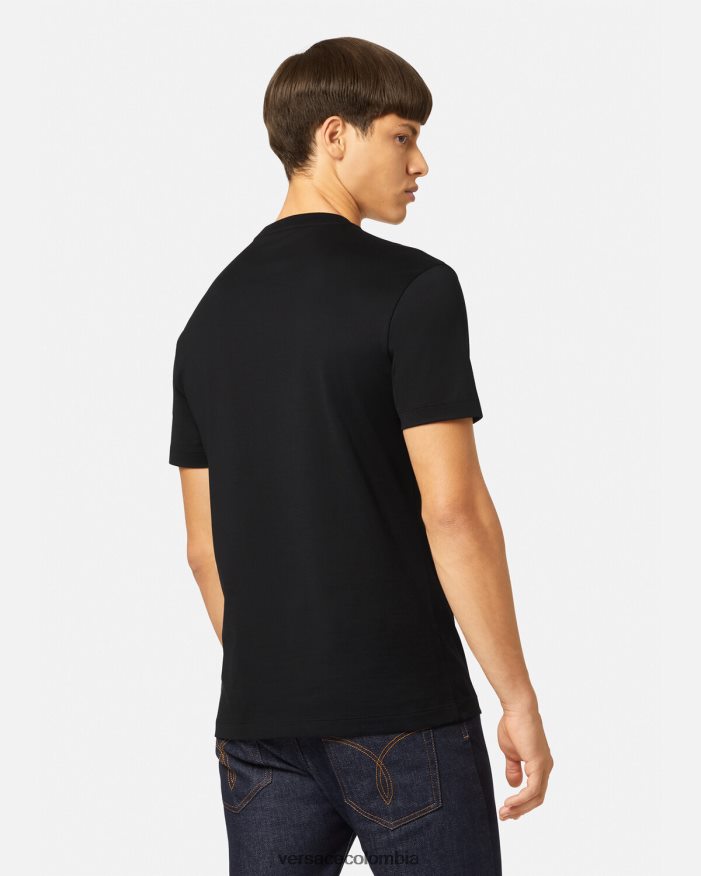 hombres camiseta con cristales de medusa Versace negro 2RP40F1374 ropa