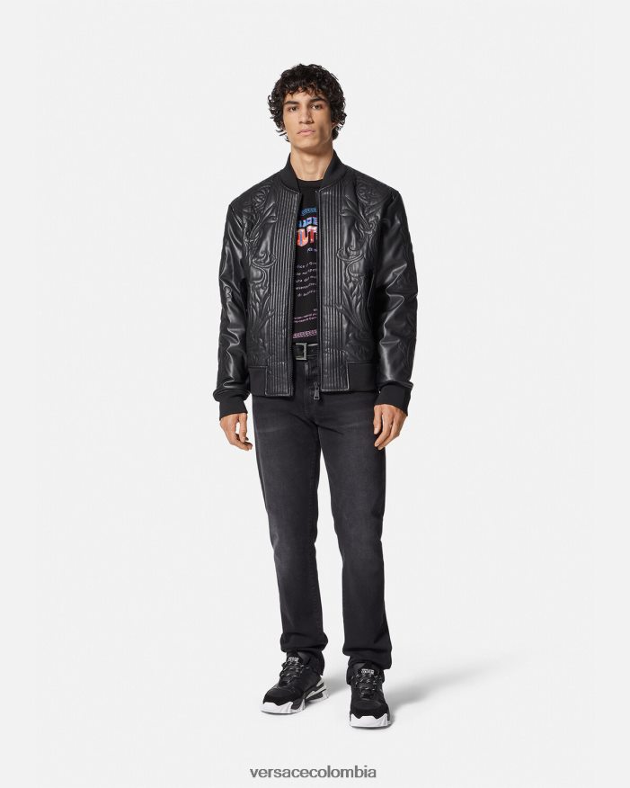 hombres camiseta con logo de garantía Versace negro 2RP40F2368 ropa