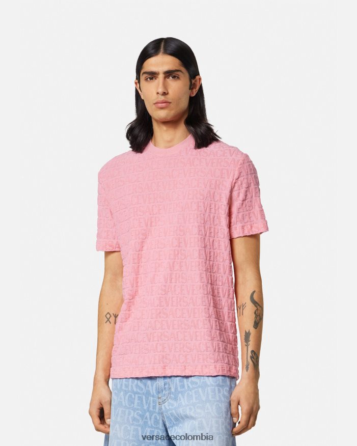 hombres camiseta tipo toalla Versace un color 2RP40F1353 ropa
