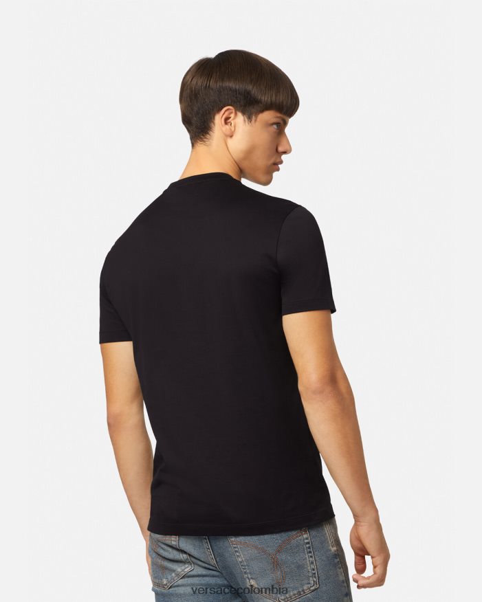 hombres playera con logo de Medusa y adornos Versace negro 2RP40F1377 ropa