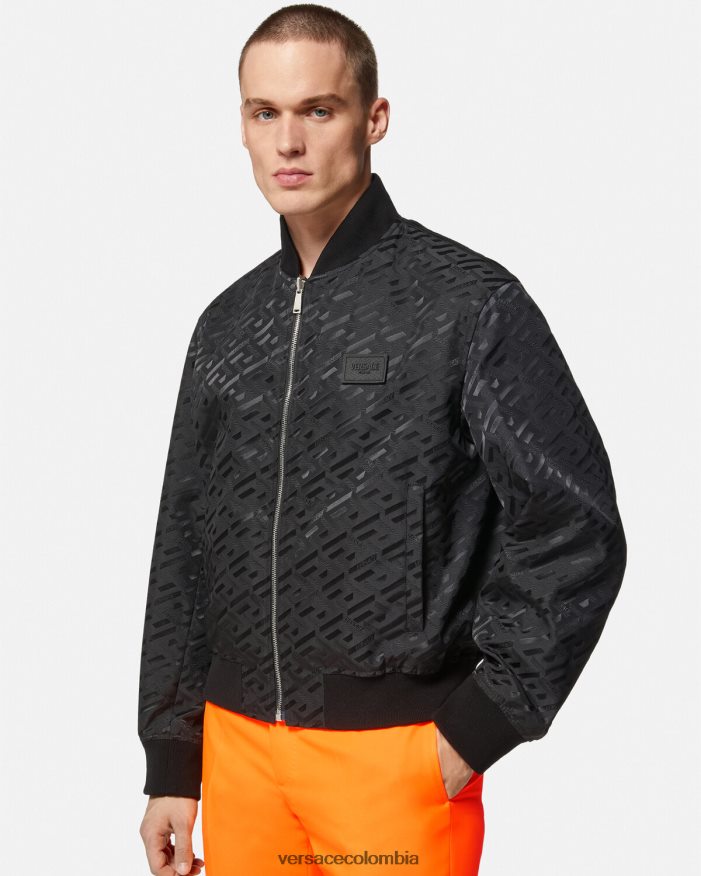 hombres chaqueta bomber reversible la greca Versace negro 2RP40F1246 ropa