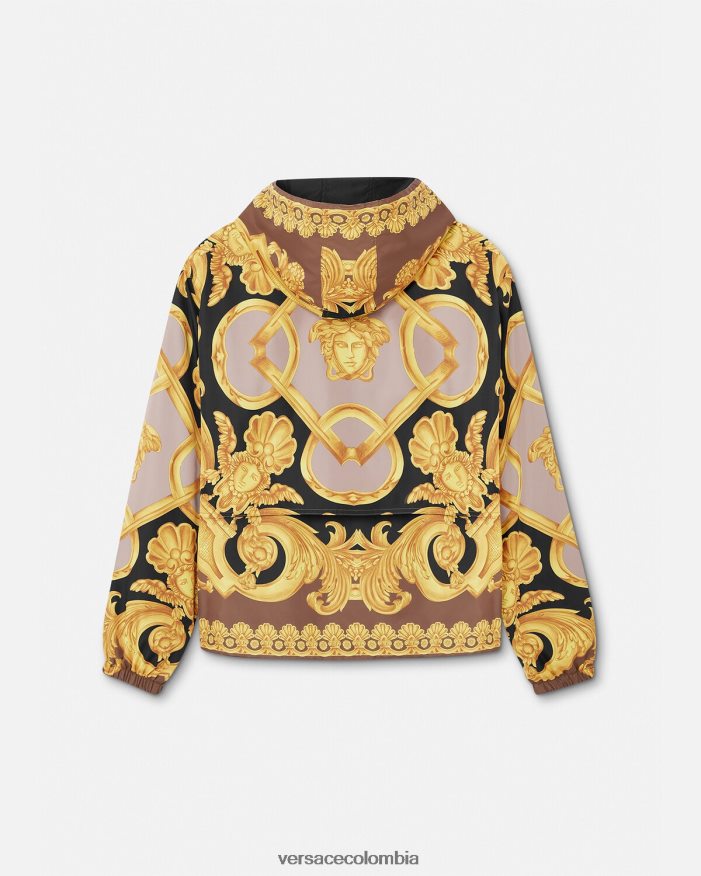 hombres chaqueta cortavientos barroco 660 Versace marrón y dorado 2RP40F1241 ropa