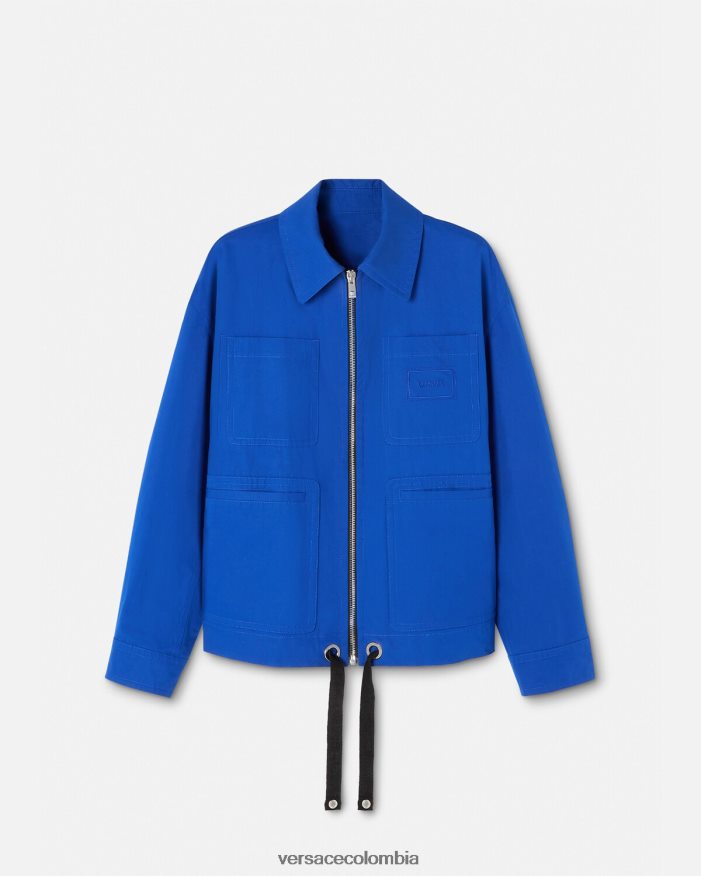 hombres chaqueta tipo cazadora con logo Versace azul 2RP40F1234 ropa