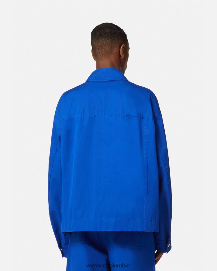hombres chaqueta tipo cazadora con logo Versace azul 2RP40F1234 ropa