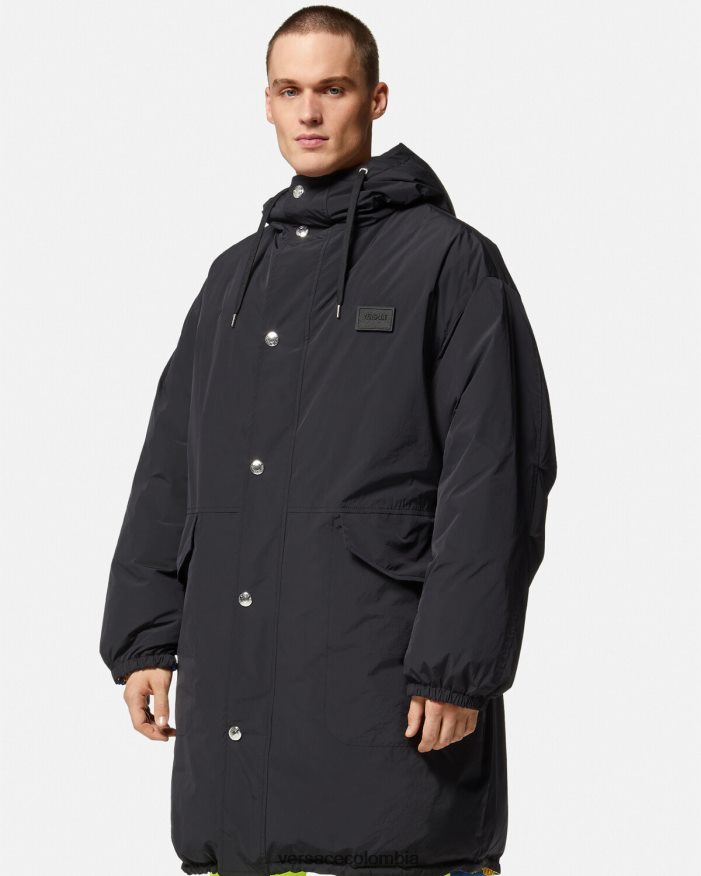 hombres parka acolchada reversible barroco 660 Versace azul y oro 2RP40F1239 ropa
