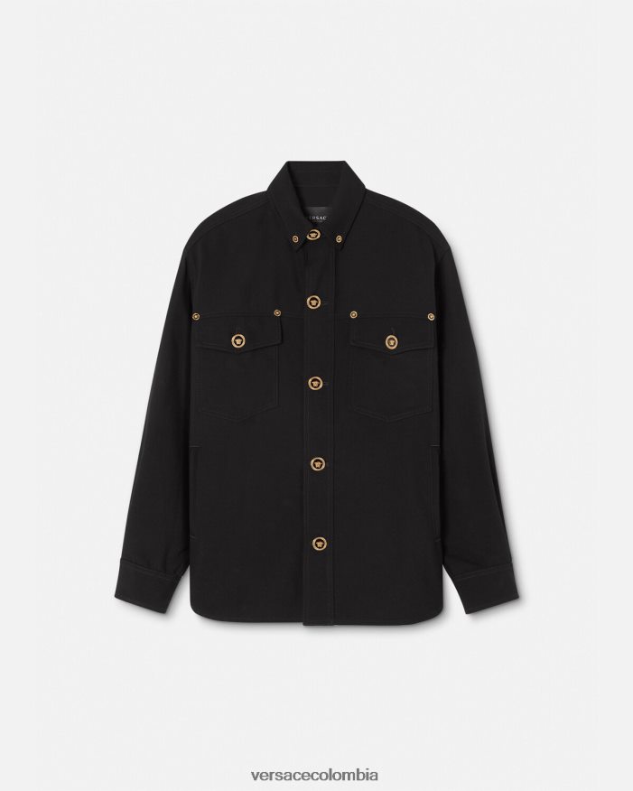 hombres sobrecamisa de lana virgen con medusa Versace negro 2RP40F1229 ropa