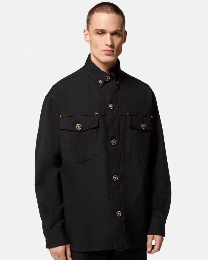 hombres sobrecamisa de lana virgen con medusa Versace negro 2RP40F1229 ropa