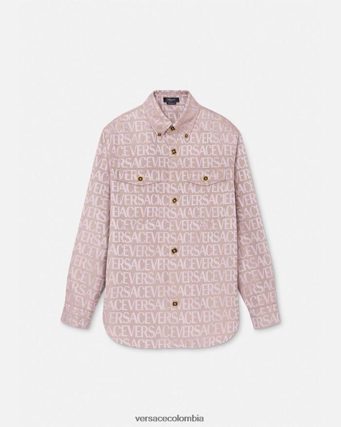 hombres sobrecamisa integral Versace rosa y estampado 2RP40F1218 ropa