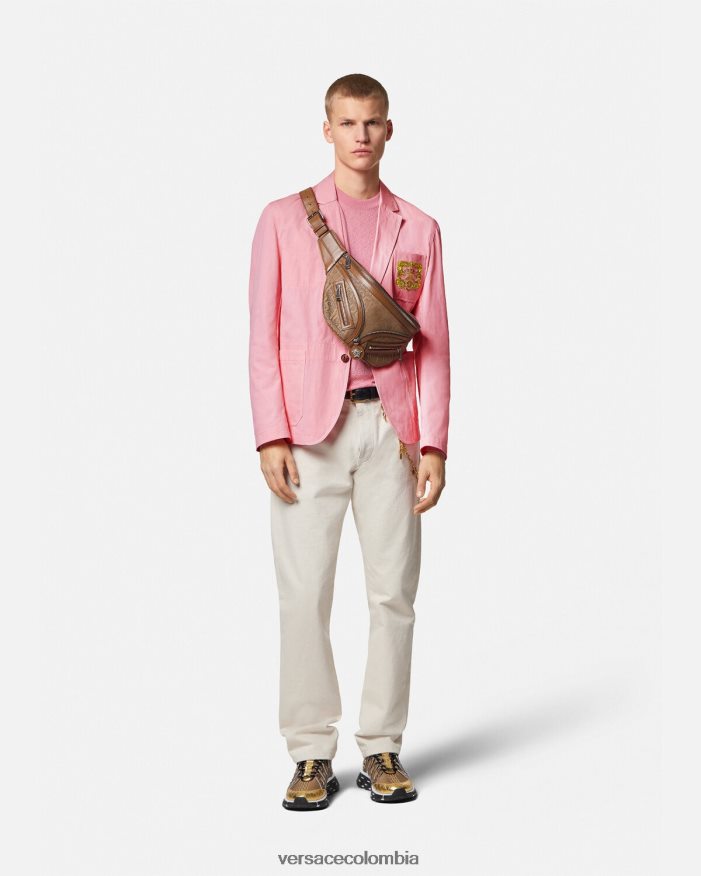 hombres blazer barroco con conchas marinas Versace rosa 2RP40F1268 ropa