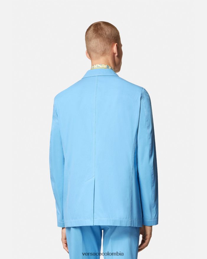 hombres blazer con botonadura sencilla y Medusa Biggie Versace azul claro 2RP40F1266 ropa