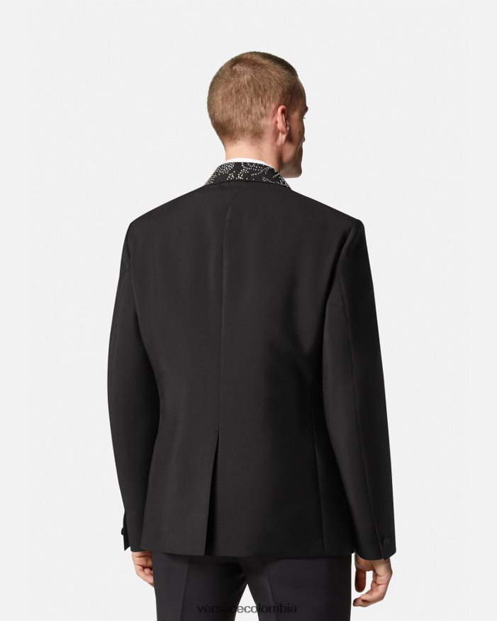 hombres blazer con silueta barroco y tachuelas Versace negro 2RP40F1275 ropa