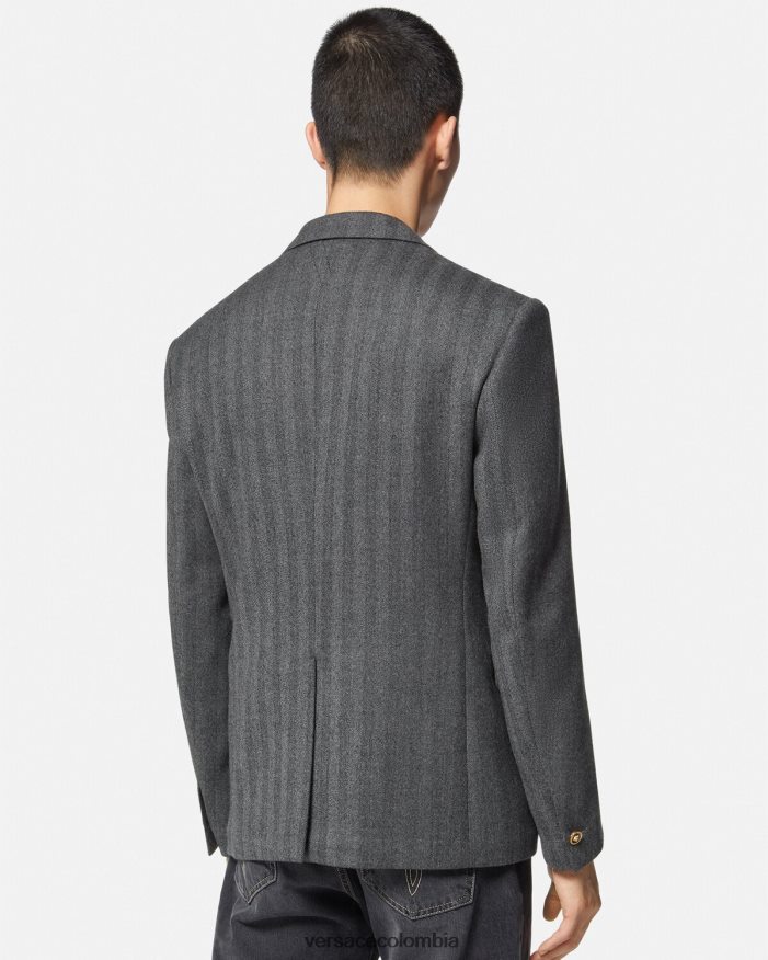 hombres blazer de cachemir con medusa Versace gris 2RP40F1263 ropa