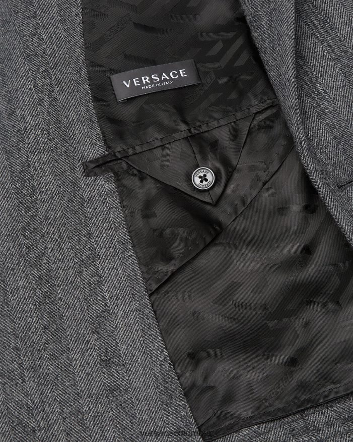 hombres blazer de cachemir con medusa Versace gris 2RP40F1263 ropa