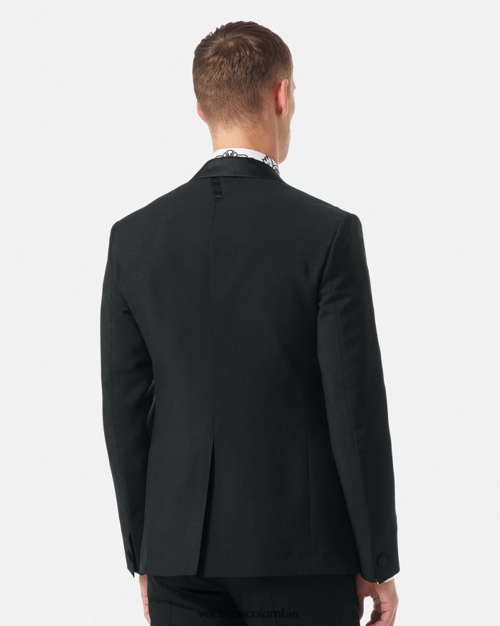 hombres blazer formal con bordado barroco Versace negro 2RP40F1262 ropa