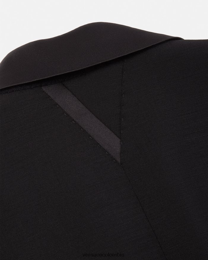 hombres chaqueta formal de lana Versace negro 2RP40F1260 ropa