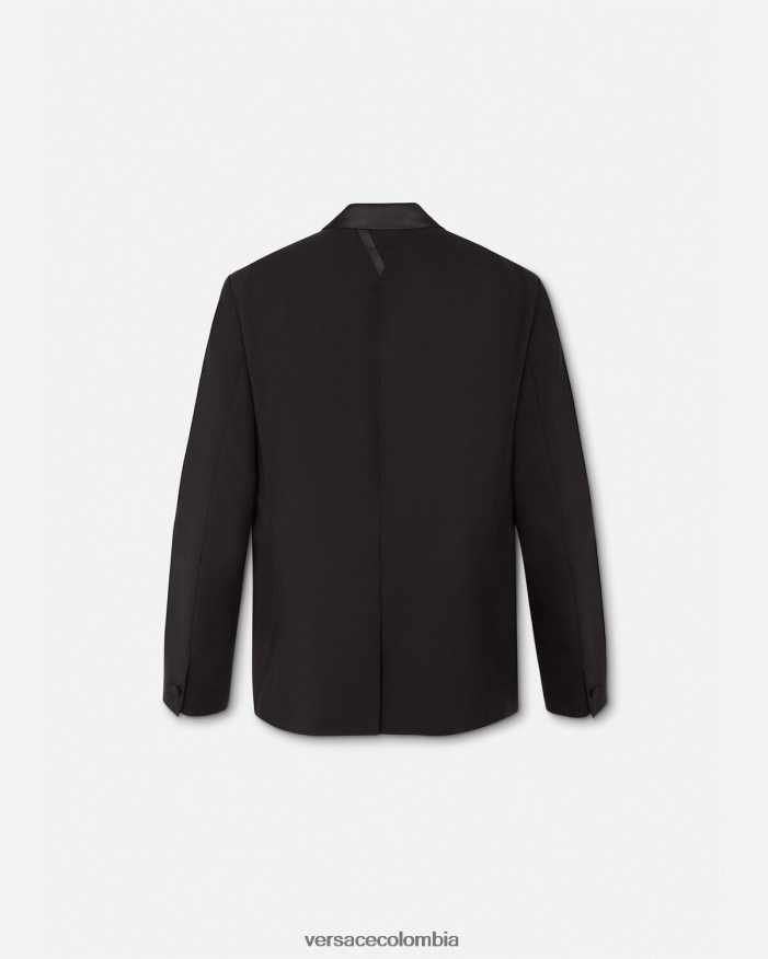hombres chaqueta formal de lana Versace negro 2RP40F1260 ropa