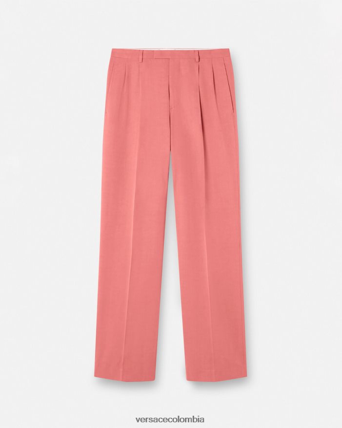 hombres pantalones formales de pierna ancha Versace rosa 2RP40F1274 ropa