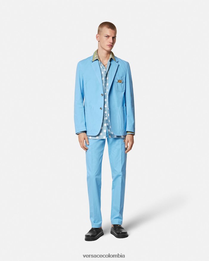 hombres pantalones grandes de medusa Versace azul claro 2RP40F1267 ropa
