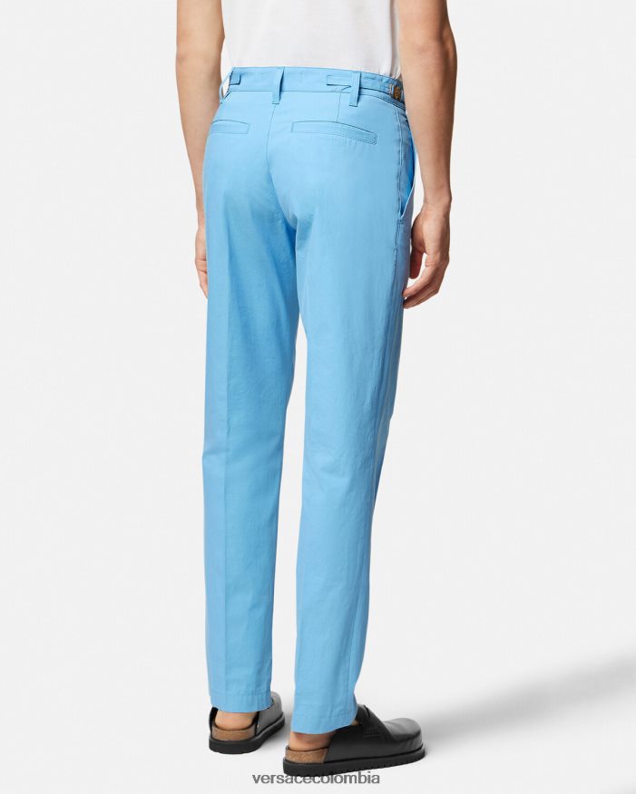 hombres pantalones grandes de medusa Versace azul claro 2RP40F1267 ropa