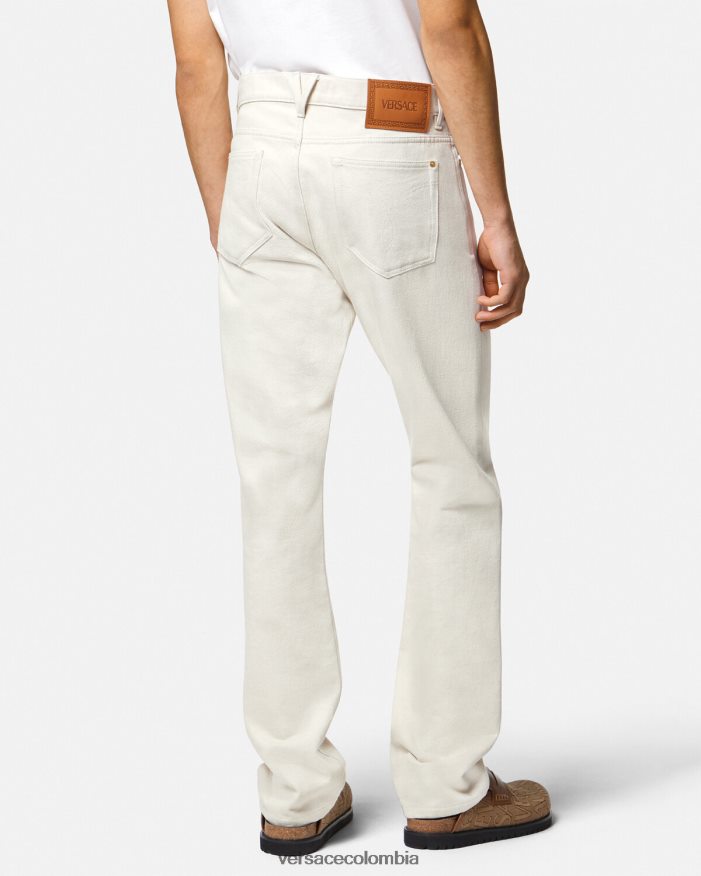 hombres jeans con medusa biggie Versace blanco 2RP40F1444 ropa