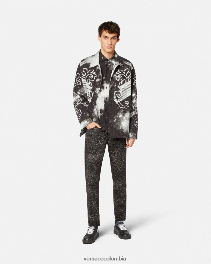 hombres jeans interestelares Júpiter Versace negro 2RP40F2384 ropa
