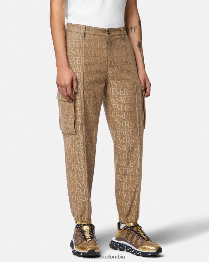 hombres pantalones cargo integrales Versace imprimir 2RP40F1437 ropa