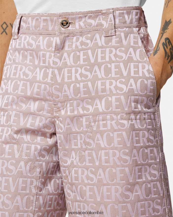 hombres pantalones cortos Versace rosa y estampado 2RP40F1434 ropa