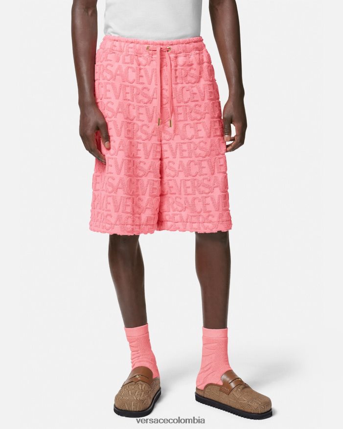 hombres pantalones cortos de toalla Versace rosa 2RP40F1430 ropa