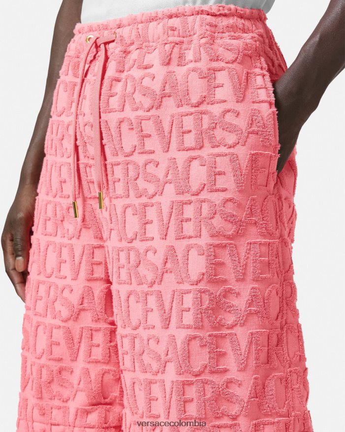 hombres pantalones cortos de toalla Versace rosa 2RP40F1430 ropa