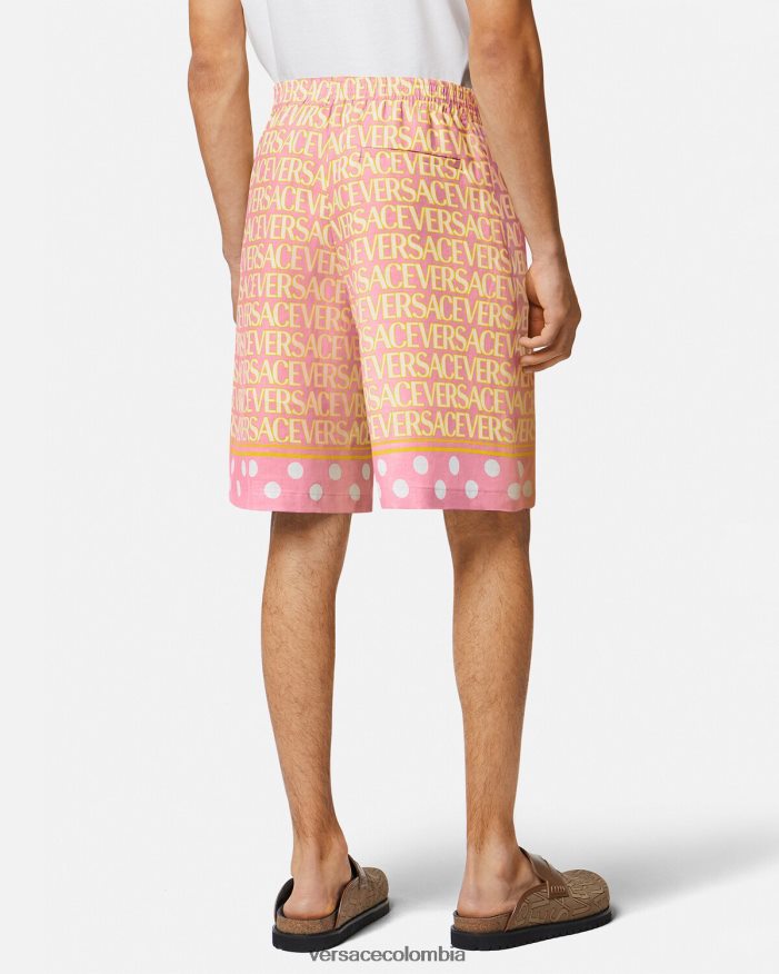 hombres pantalones cortos en mezcla de algodón Versace imprimir 2RP40F1440 ropa