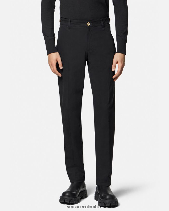 hombres pantalones grandes de medusa Versace negro 2RP40F1443 ropa