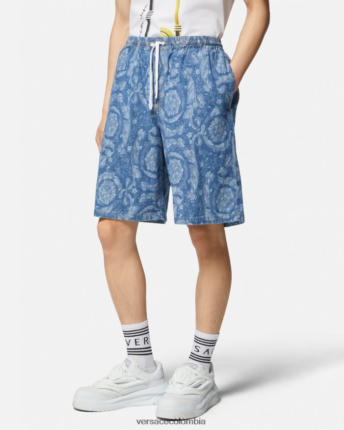 hombres shorts de mezclilla con silueta barroca Versace Plano 2RP40F1449 ropa
