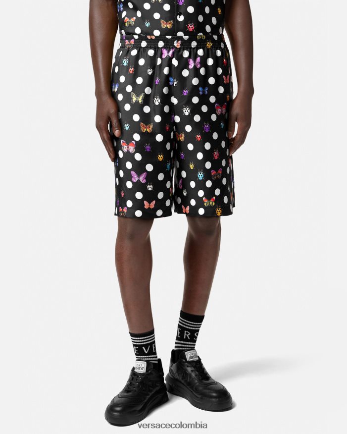 hombres shorts de seda mariposas Versace un color 2RP40F1432 ropa