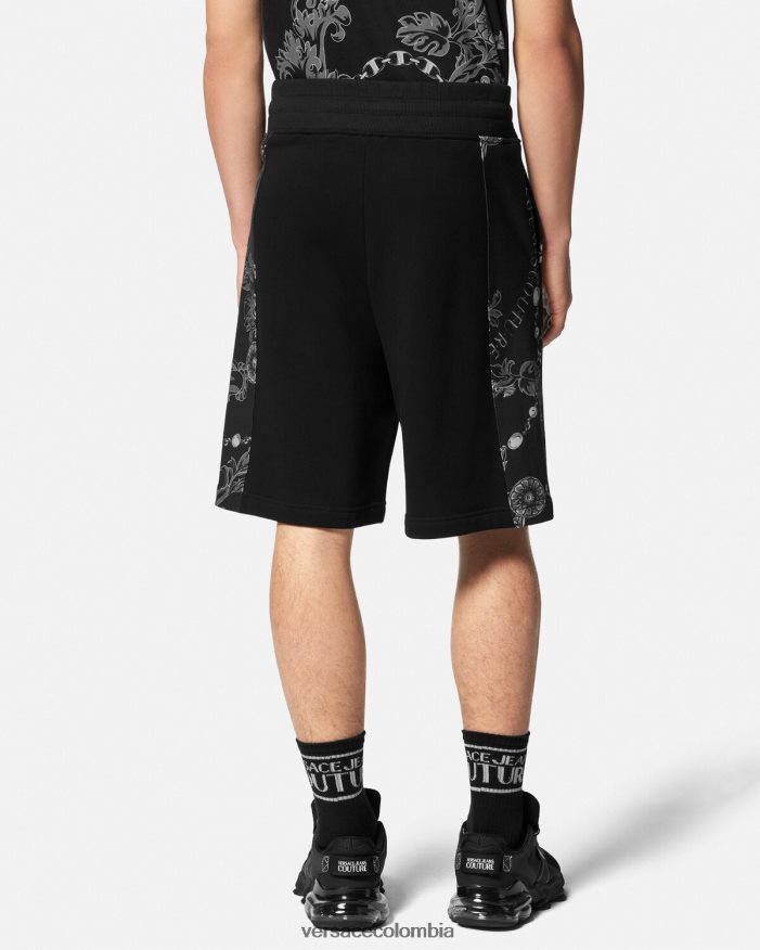 hombres shorts deportivos con cadena de alta costura Versace negro 2RP40F2441 ropa