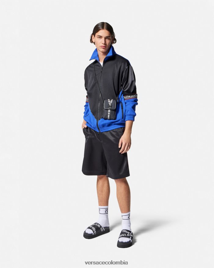 hombres shorts deportivos con logo Versace negro 2RP40F2432 ropa