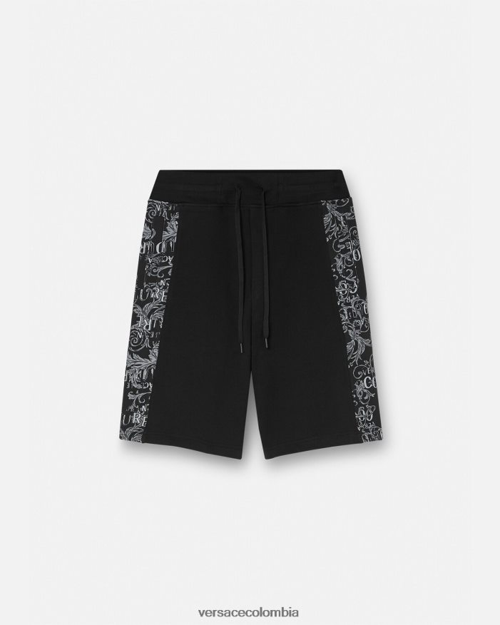 hombres shorts deportivos de alta costura con logo Versace negro 2RP40F2423 ropa